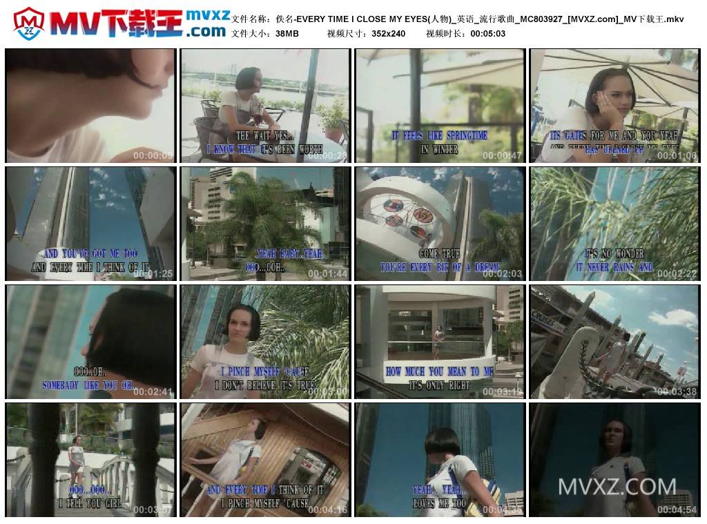 佚名-EVERY TIME I CLOSE MY EYES(人物)_英语_流行歌曲_MC803927